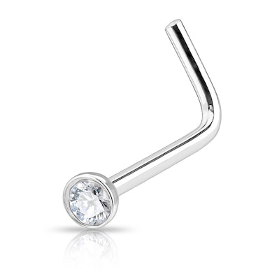 Nesepiercing av titan med sten