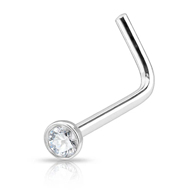 Nesepiercing av titan med sten
