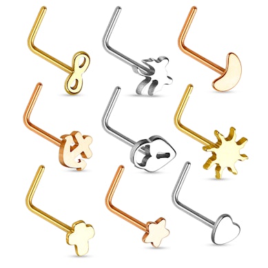 Nesepiercing med forskjellige motiver