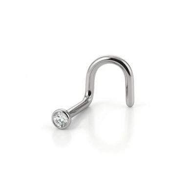 Neseskrue i kirurgisk stål med forskjellige stenfarger