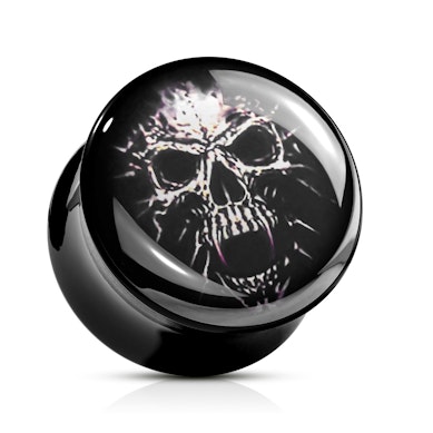 Plug av akryl med hodeskalle