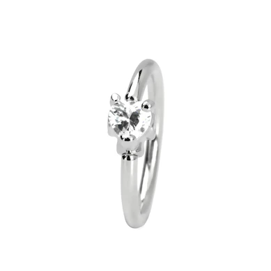 Captive bead-ring med hjertesten