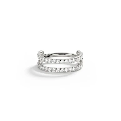 Dobbel titanring med stener