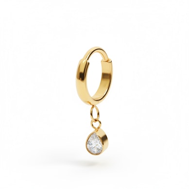 Titanring med tåredråpeanheng