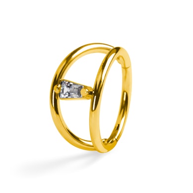 Dobbel ring koblet sammen med sten