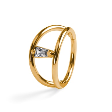 Dobbel ring koblet sammen med sten