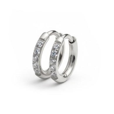 Huggieringer i titan med edelstener