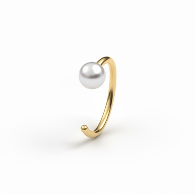 Åpen titanring med perle