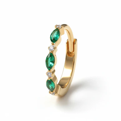 Titanring med fargede stener