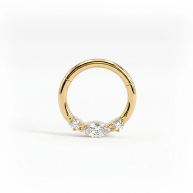 Delikat forovervendt titanring med stentrio
