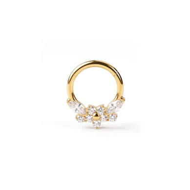 Forovervendt titanring med blomster
