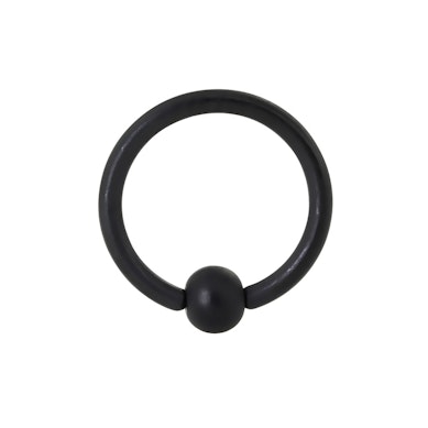 Captive bead ring i svart matt farge