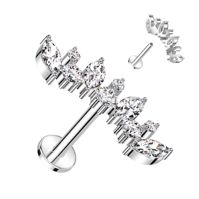 Titanlabret med marquise og rundskårne edelstener