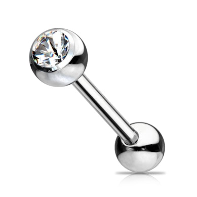 Tungepiercing av titan med sten