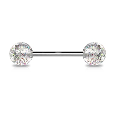Tungepiercing av titan med glimmerkuler