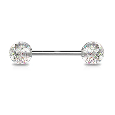 Tungepiercing av titan med glimmerkuler