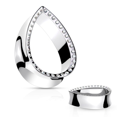 Dråpeformet tunnel med stenkant