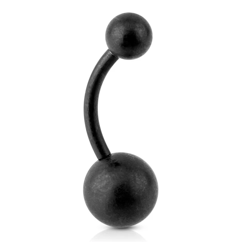 Matt svart navlepiercing