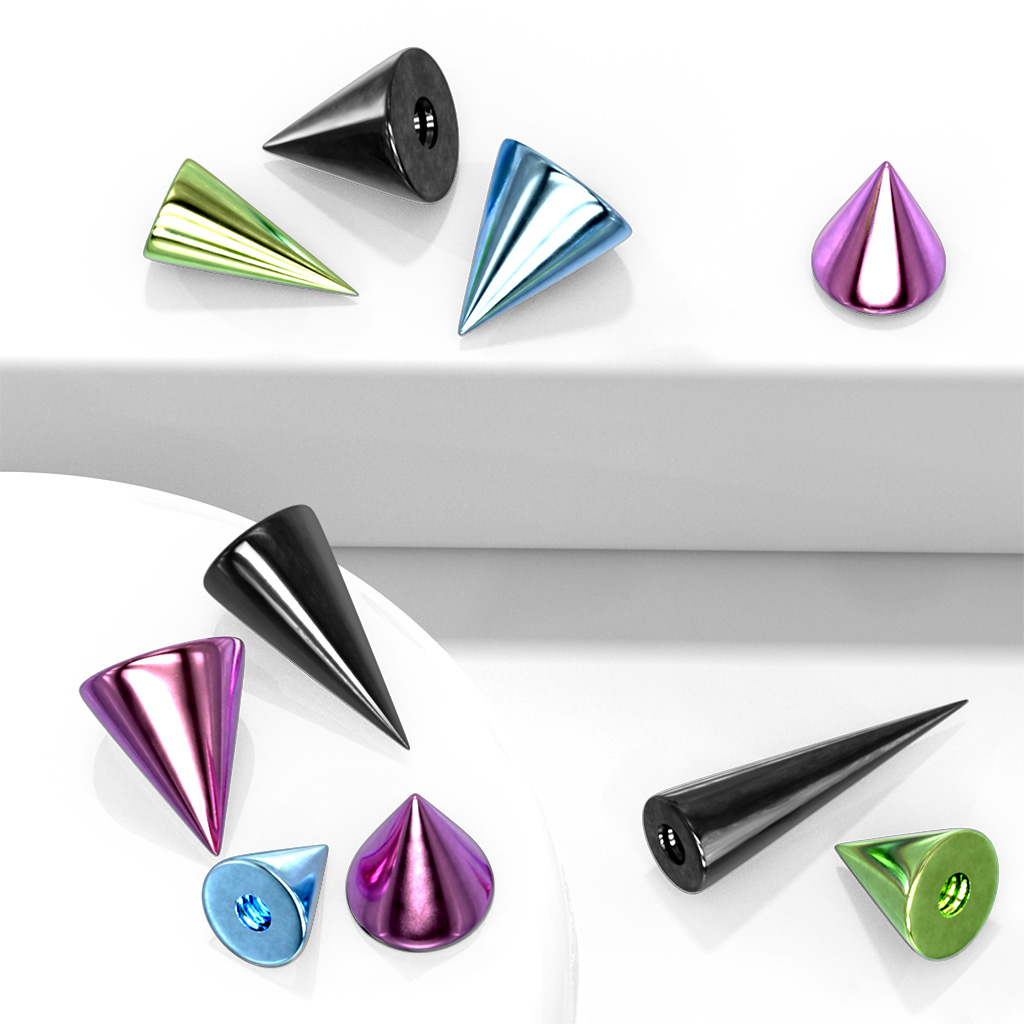 Løse pigger i forskjellige farger og størrelser