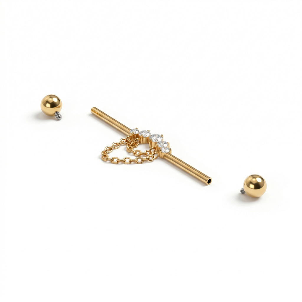 Indistrial barbell med stener med kjeder i titan