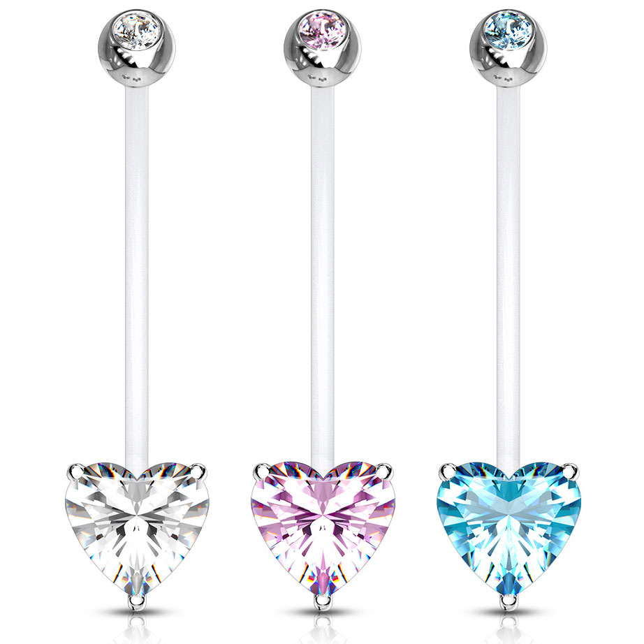 Navlepiercing av PFTE til gravide med hjerte av sten