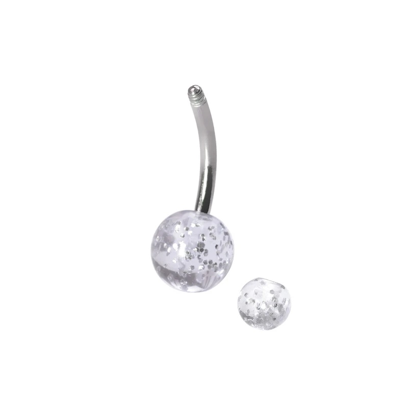 Navlepiercing av titan med glimmerkuler