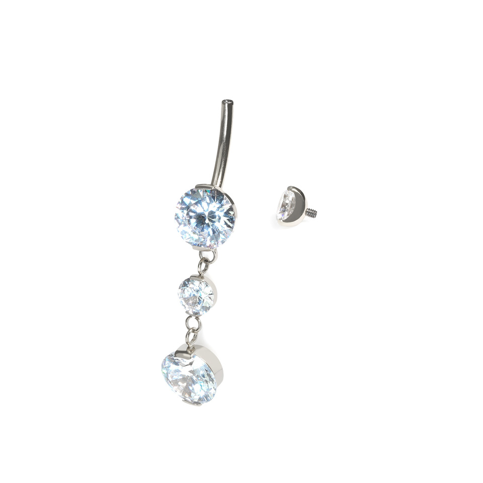 Navlepiercing av titan med anheng