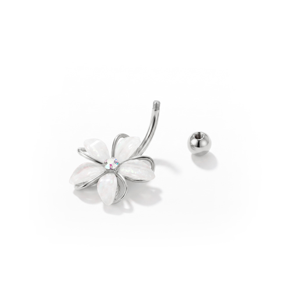 Navlepiercing med blomst