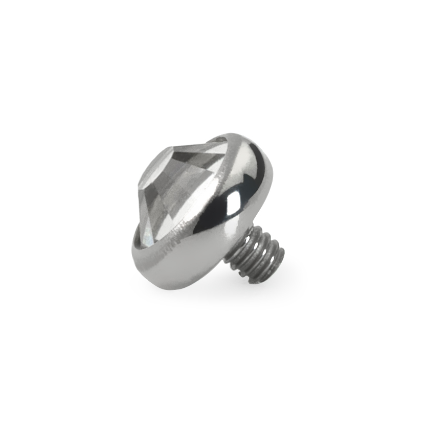 Dermal anchor av titan med sten