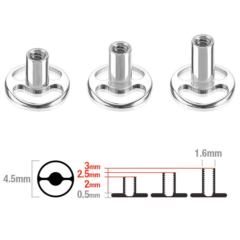 Rund dermal anchor base av titan