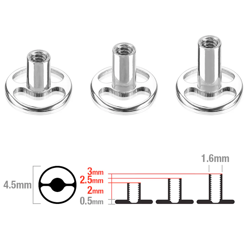 Rund dermal anchor base av titan