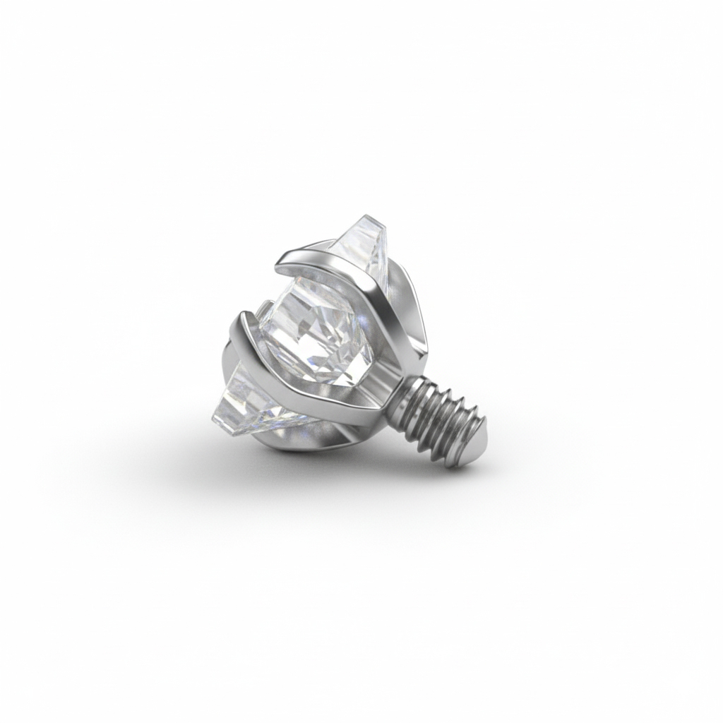 Titanstjerne-topp med sten til dermalpiercinger