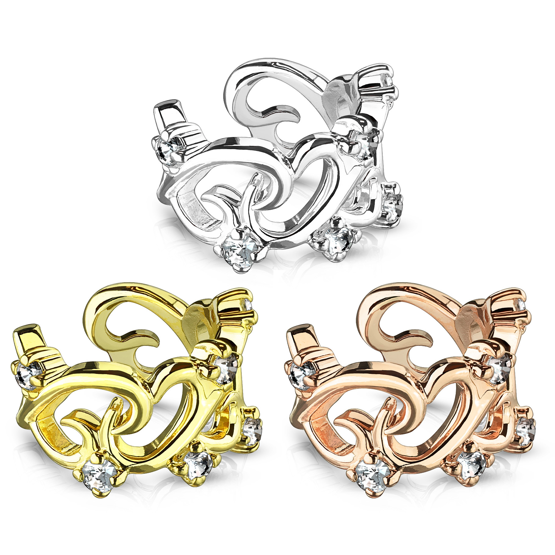 Earcuff med filigranhjerte