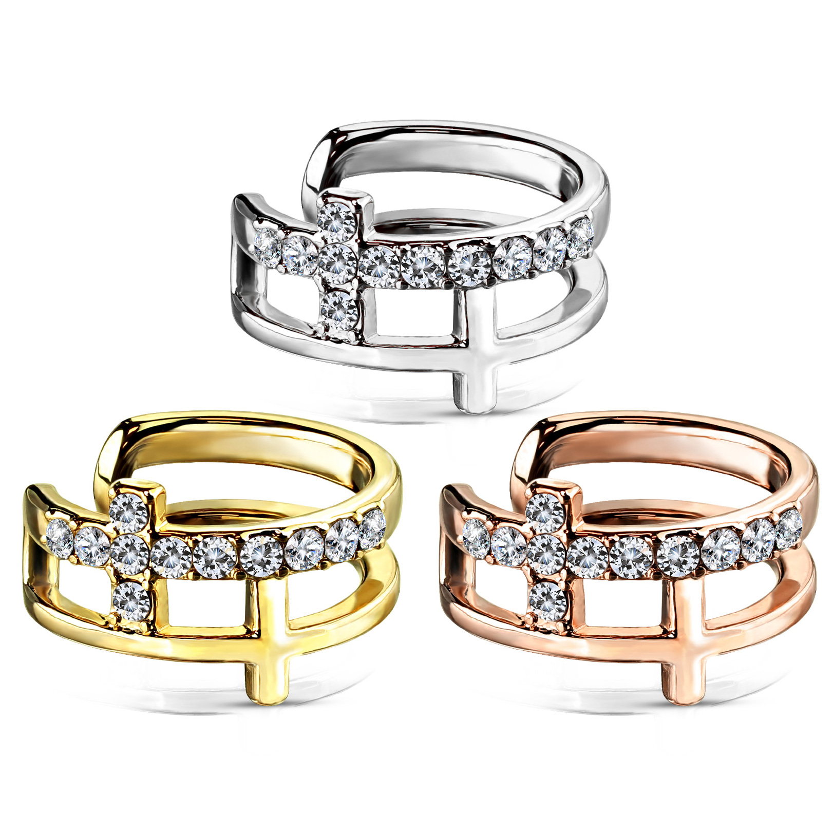 Earcuff med dobbelt kors