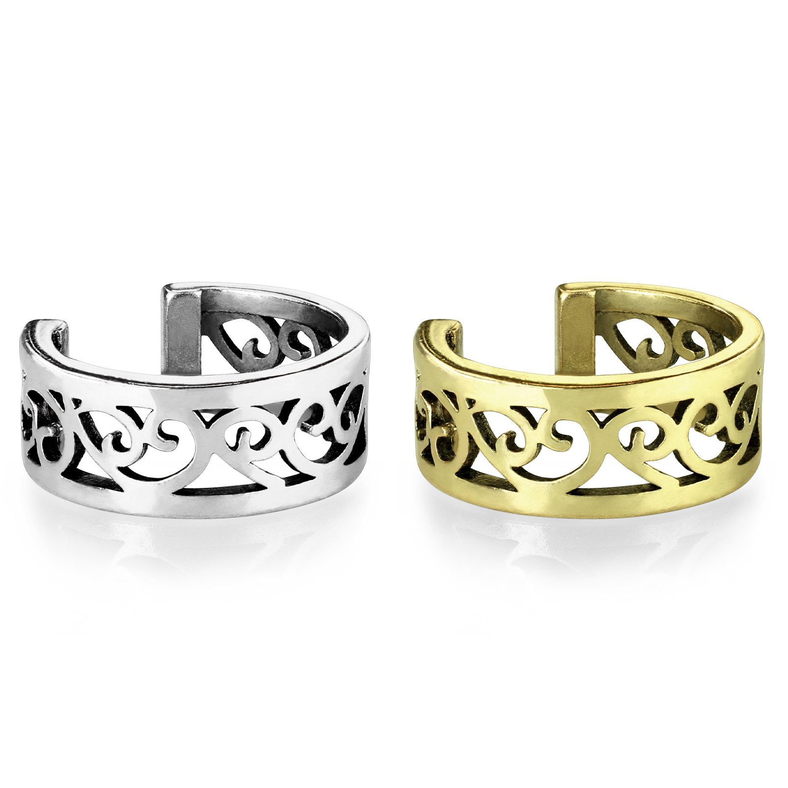 Earcuff med utstemplet filigranhjerte