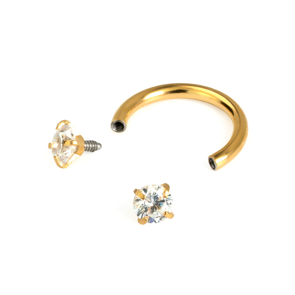 Hestesko med innvendig gjenge og runde stener