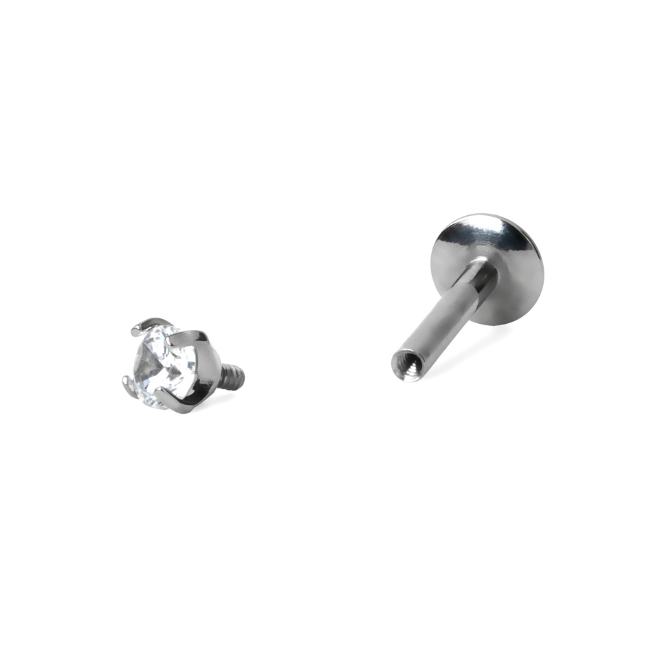 Labret av titan med forskjellig stendesigns