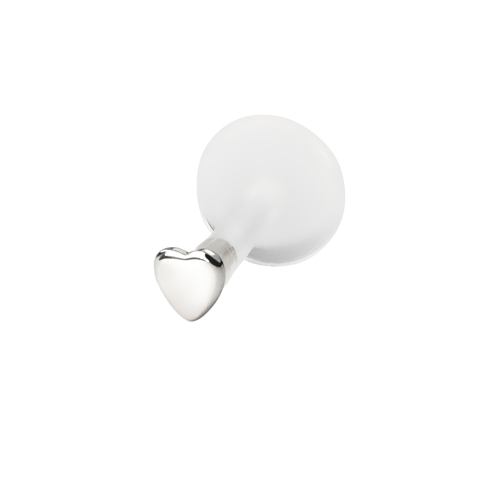Labret av 14 karat gull med hjertetopp-14K Hvitt gull / PTFE