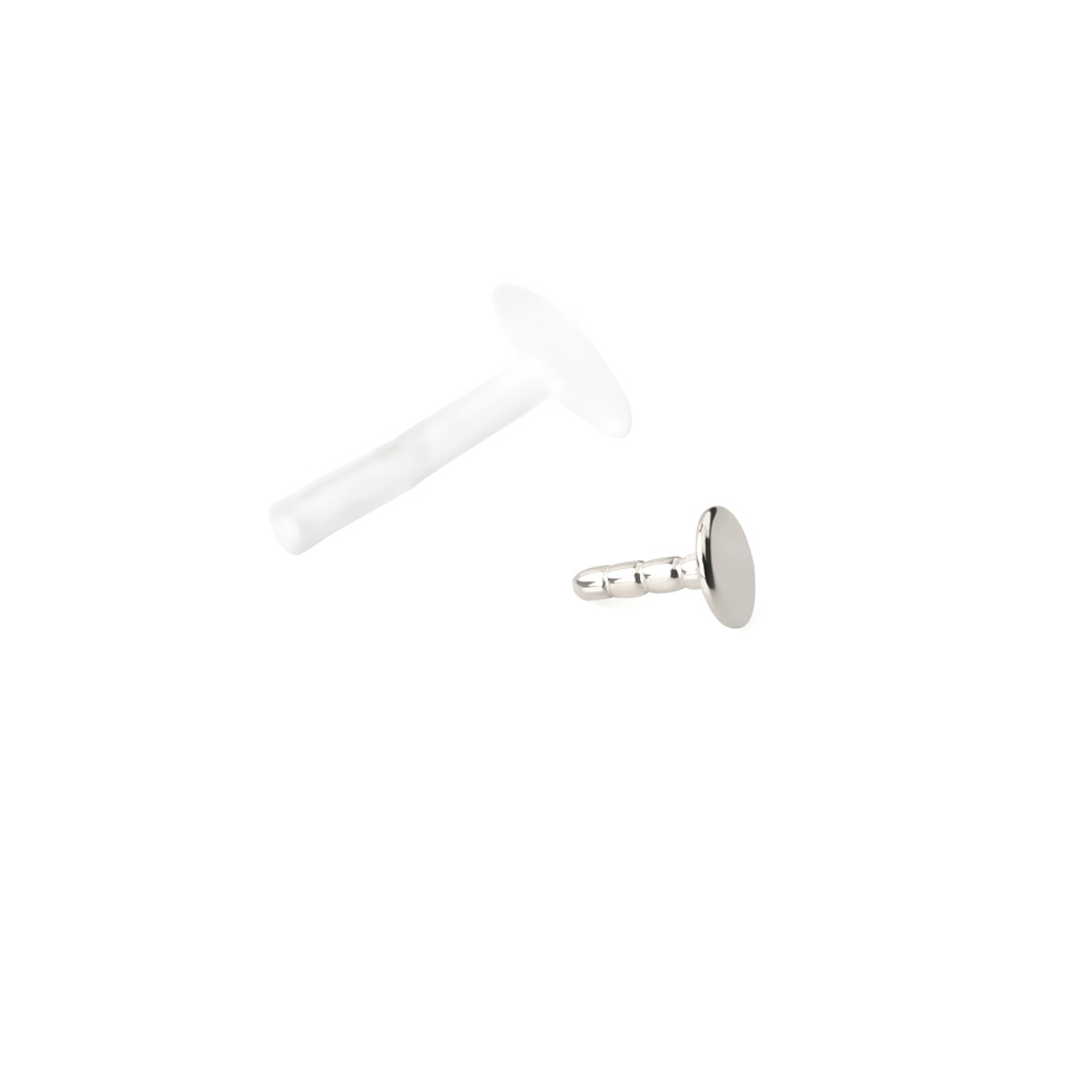 Labret av 14 karat gull med rund topp