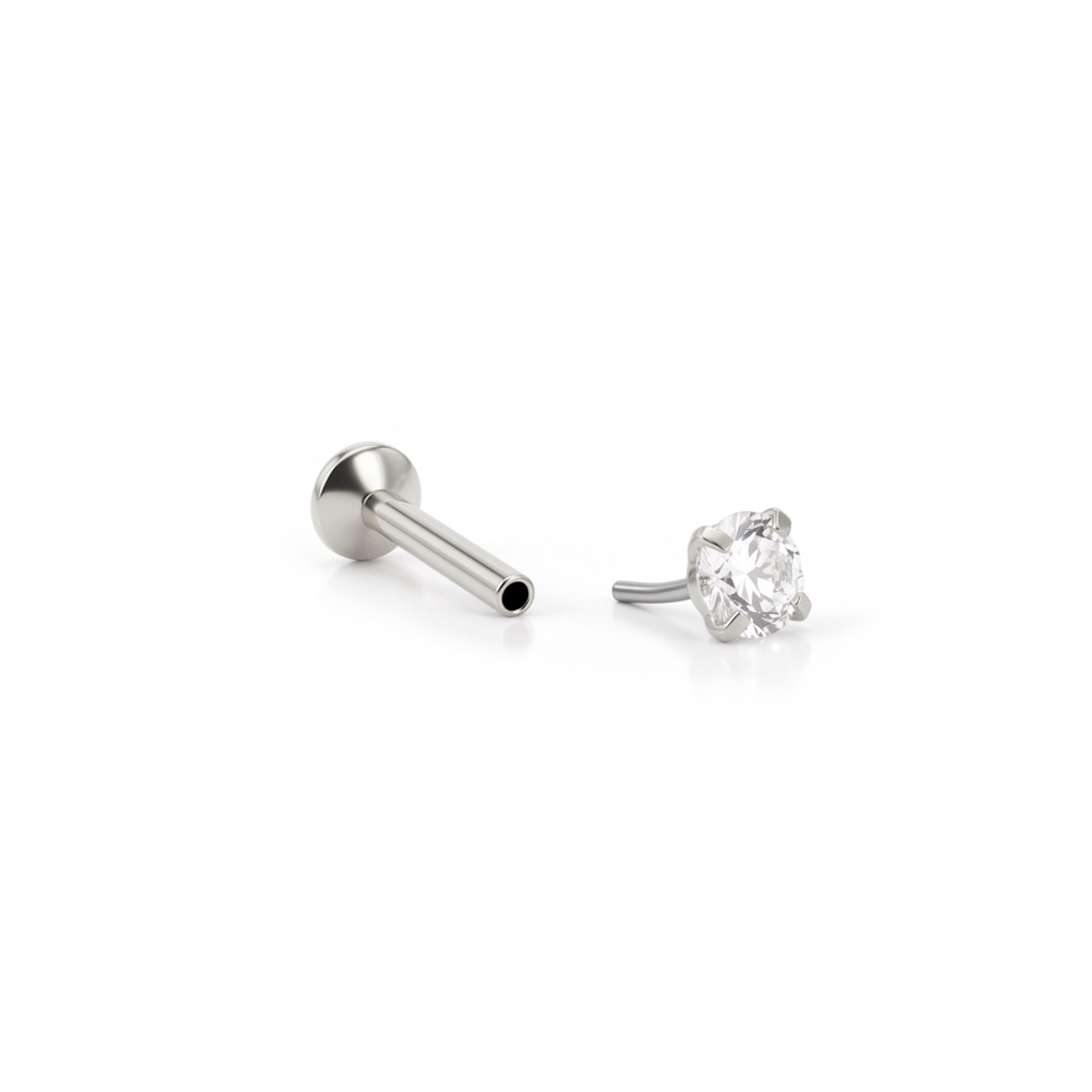Push-in labret med toppsten
