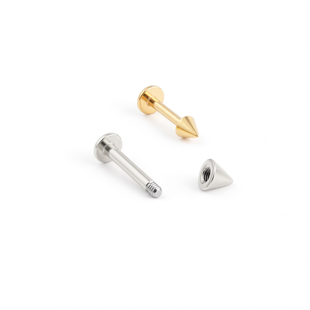 Labret i flere farger med spike