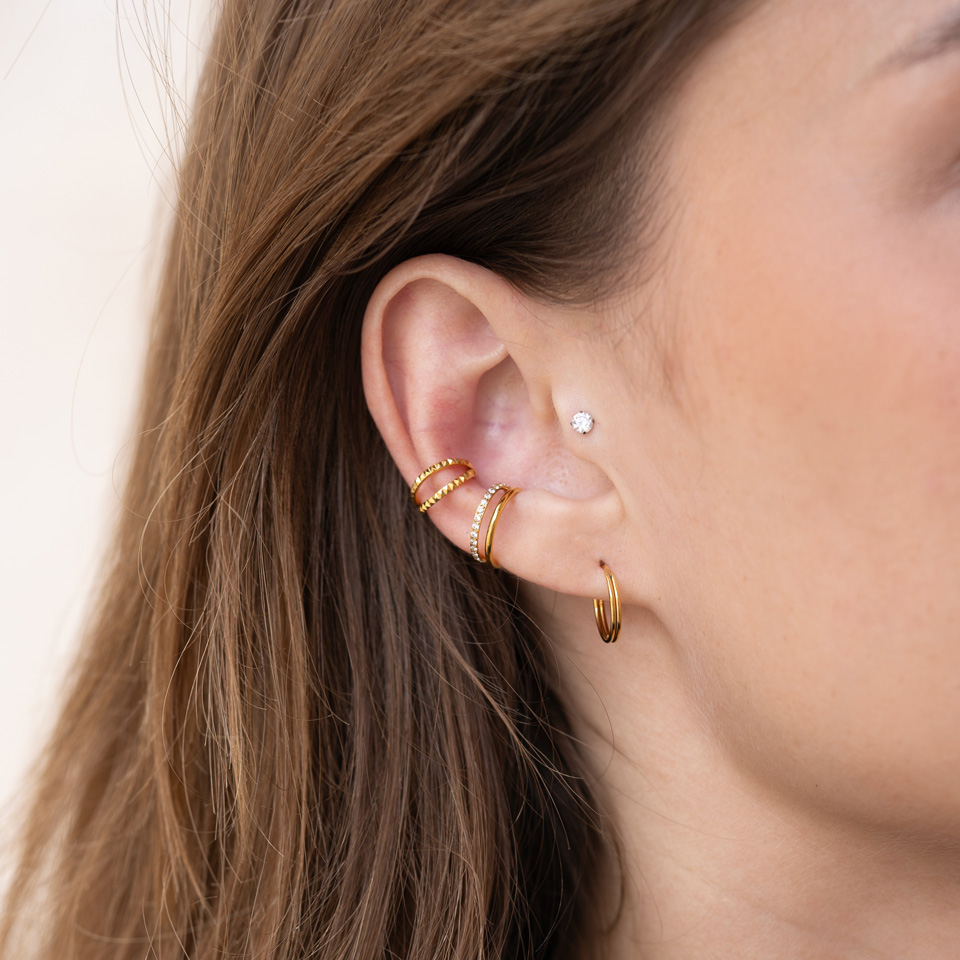 Push-in titanlabret med klørfattet sten