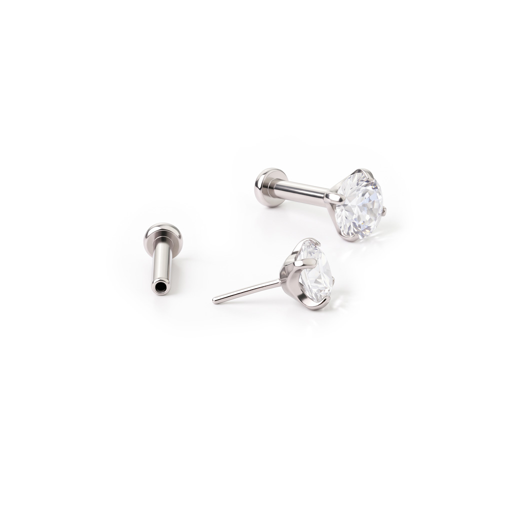 Push-in titanlabret med klørfattet sten