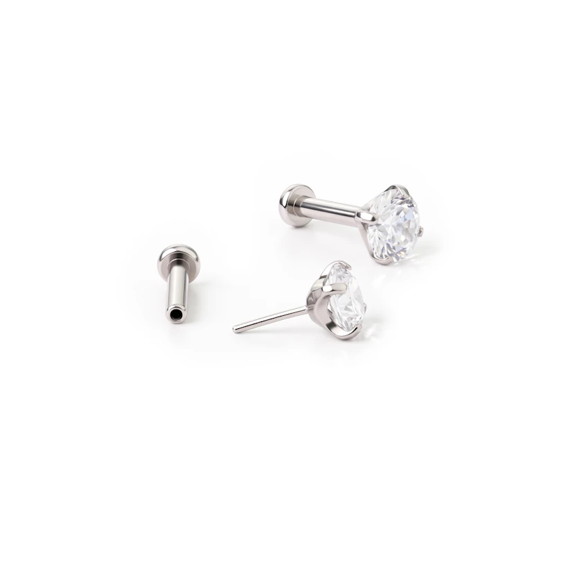 Push-in titanlabret med klørfattet sten