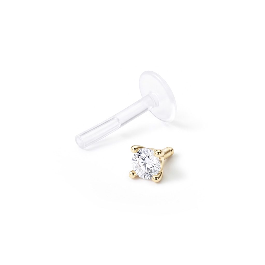 Labret av bioplast med 14k gulltopp