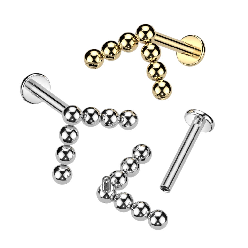 Titanlabret med en perleformet chevron-topp