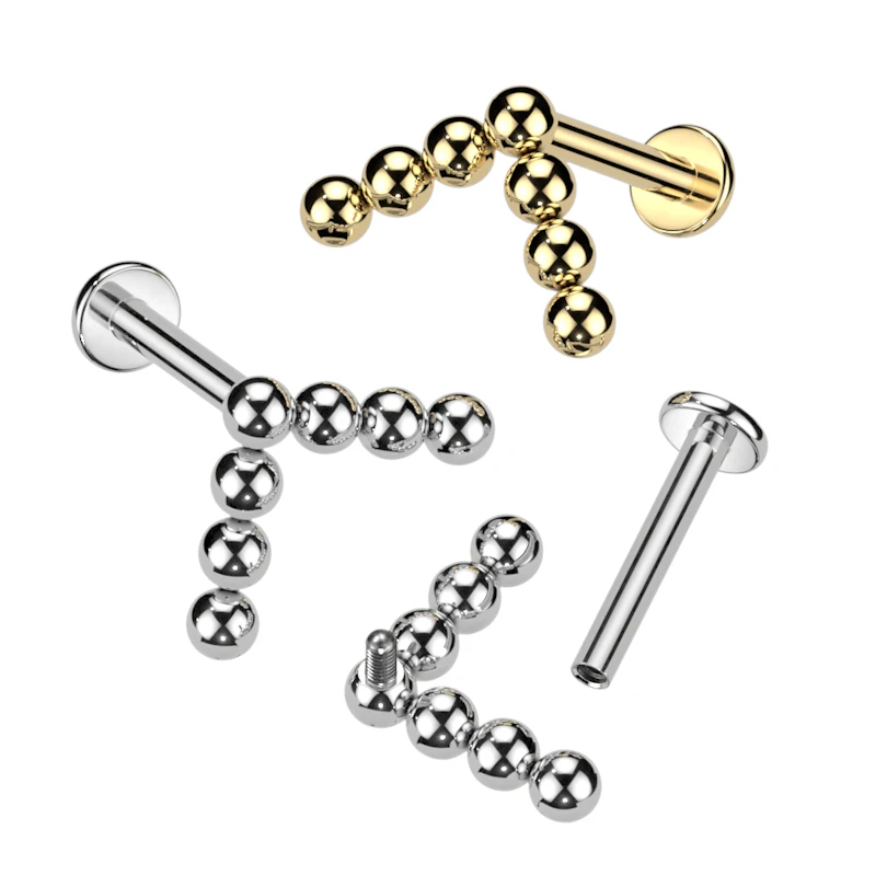 Titanlabret med en perleformet chevron-topp