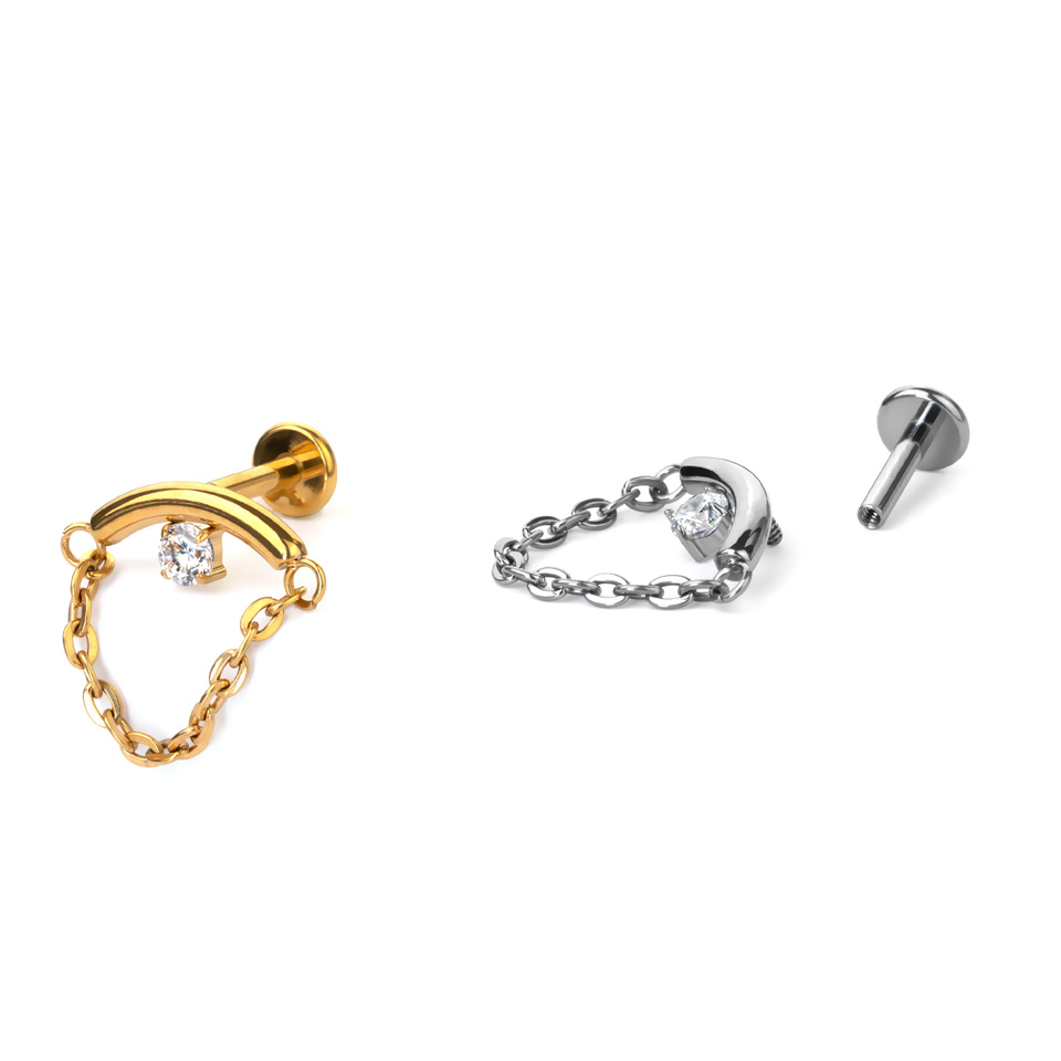 Skjult helixlabret med sten og kjede