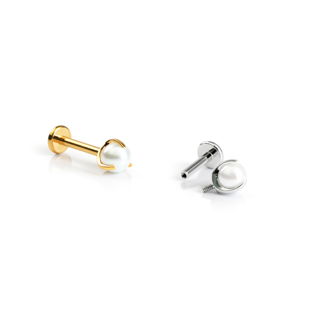 Titanlabret med perle
