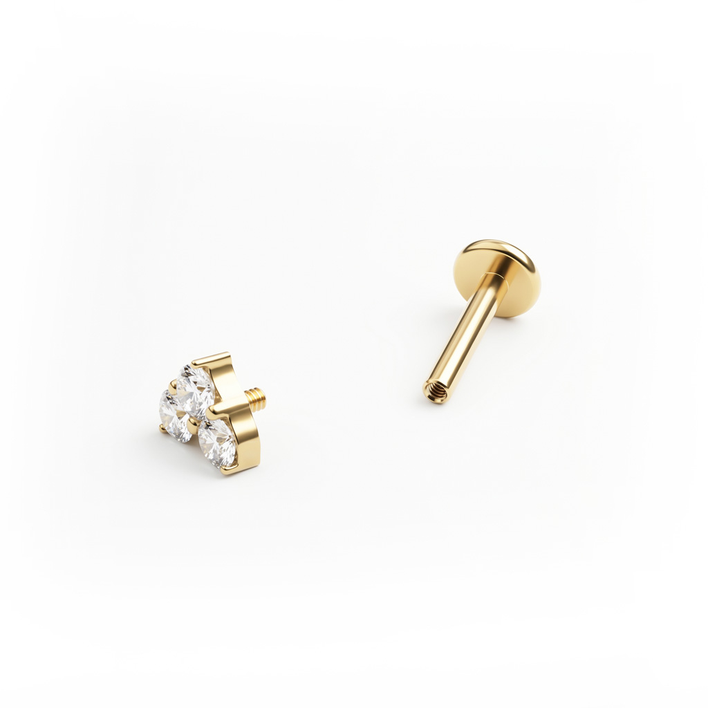 Hjerteformet titanlabret med stener